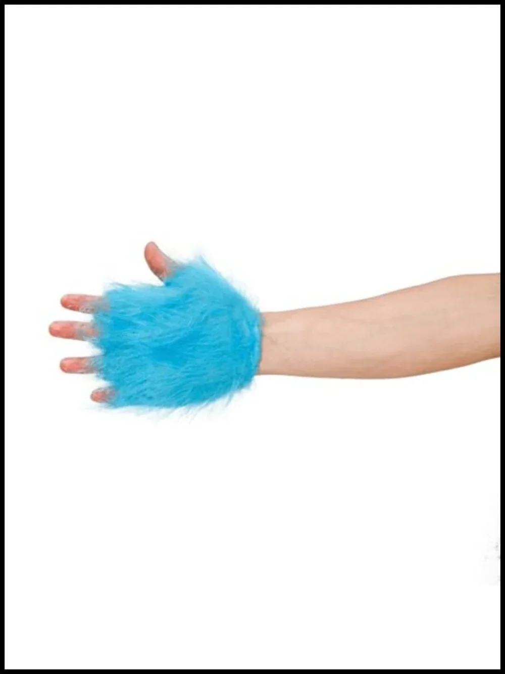 3 Pack Blue Furry Headband Plush Gloves Set Halloween Costume Accessories